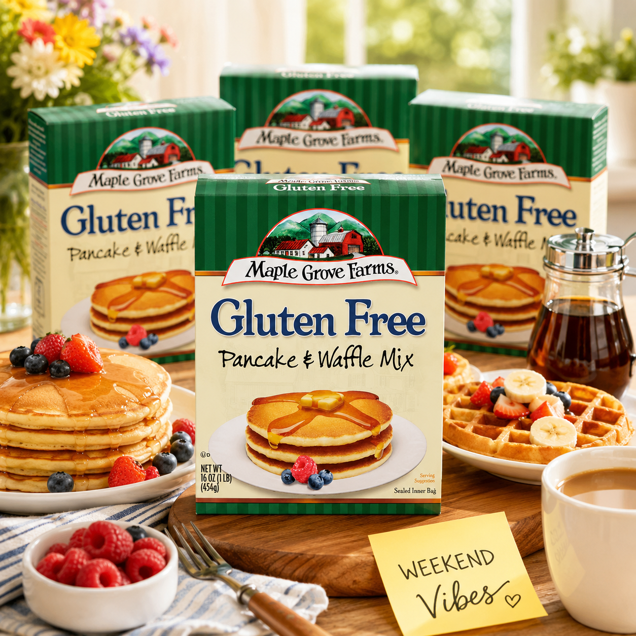 Maple Grove Farms Pancake & Waffle Mix Gluten Free Boxes 16 oz Maple Grove Farms