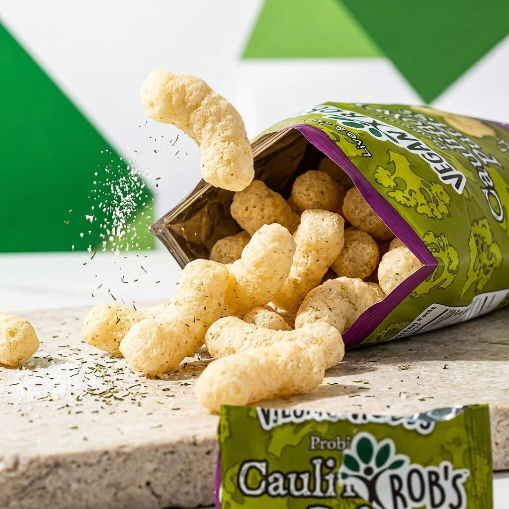 Vegan Rob's Probiotic Cauliflower Puffs, 3.5 oz (Pack of 3) Vegan Rob's