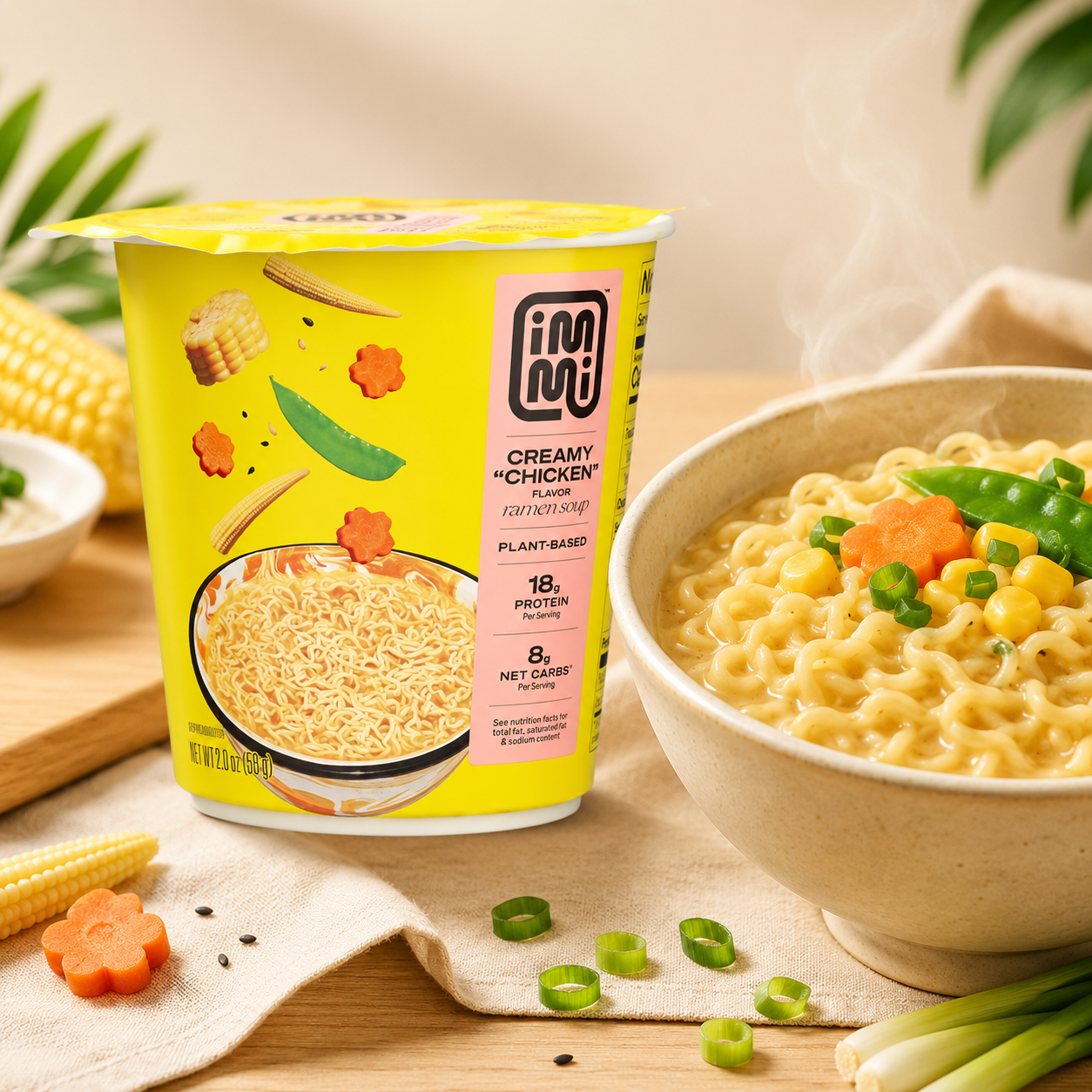 Immi, Noodle Cup Creamy Chicken, 2.1 Ounce