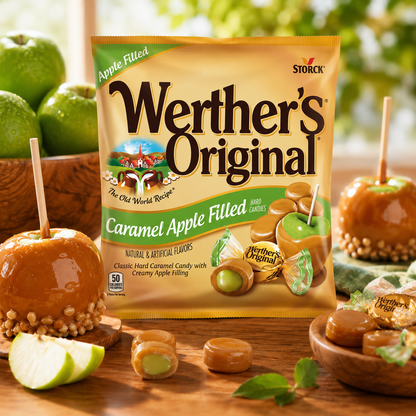Werther's Original Hard Apple Filled Caramel Candy Bags 5.5 oz