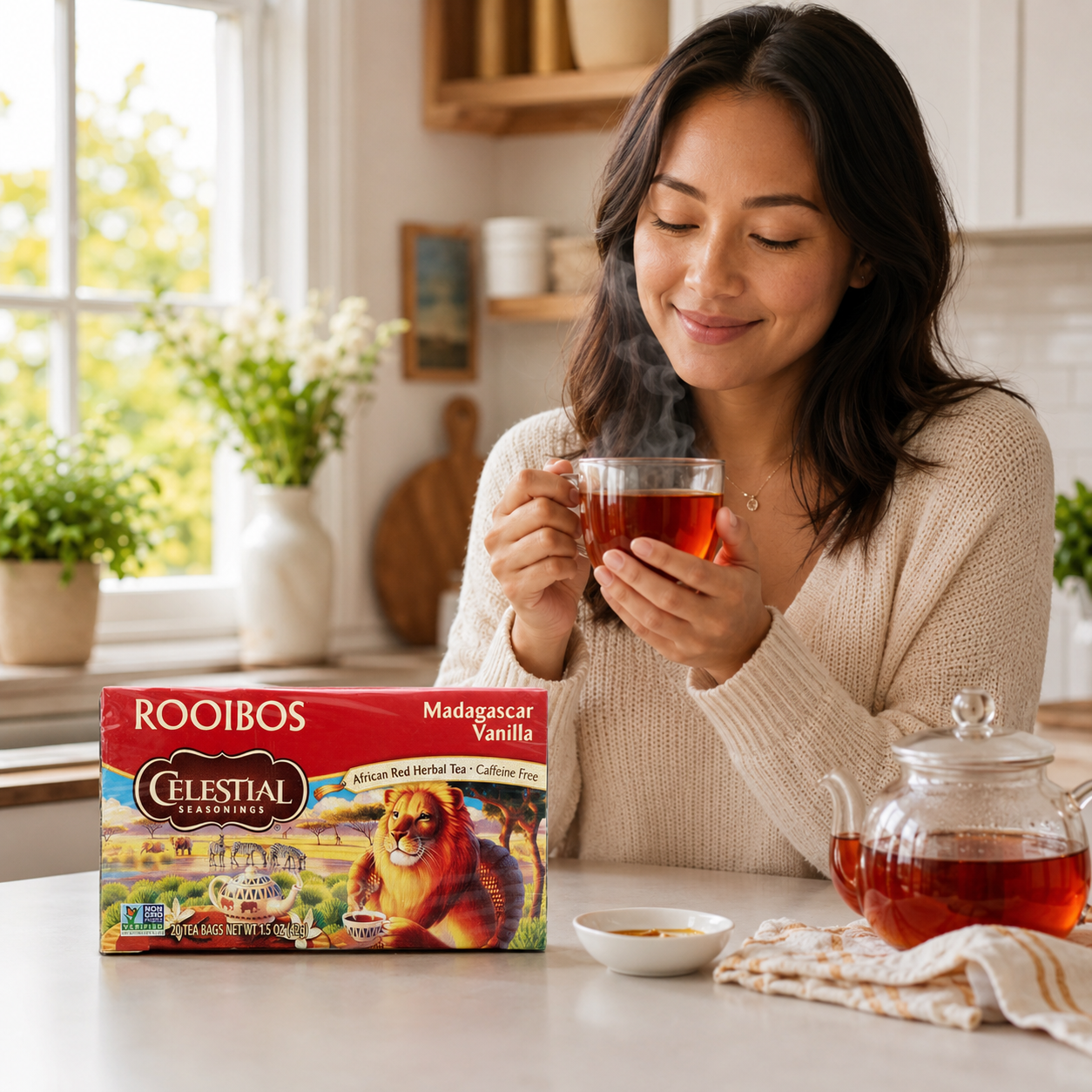 Celestial Seasonings Tea Red Rooibos Madagascar Vanilla (Pack of 3)