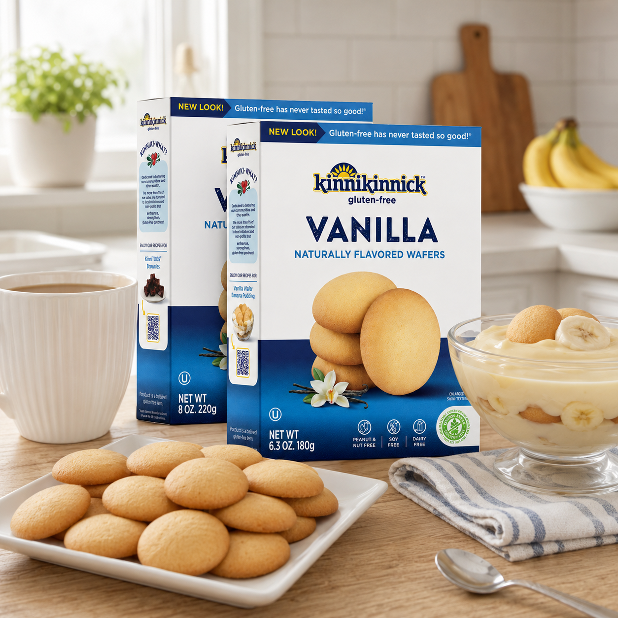 Kinnikinnick Vanilla Wafers Gluten Free Allergy Friendly Cookies Boxes 6.3 oz