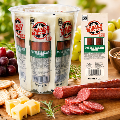 Trail's Best Double Salami Twin Packs Jerky Tub Packs 1 oz