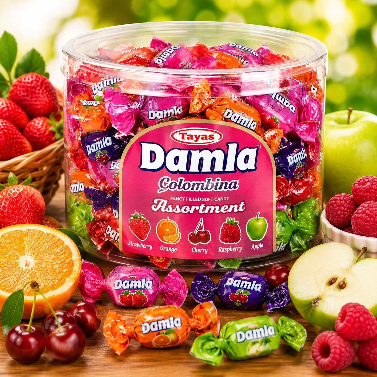 Tayas Damla Colombina Fancy Filled Soft Candy Assortment Tub