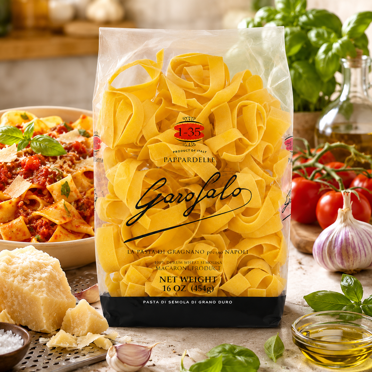 Garofalo - Premium Durum Wheat Semolina Pappardelle Pasta, Italian Made, Bronze-Drawn, Al-Dente, One-Ingredient Pasta (Pack of 2)