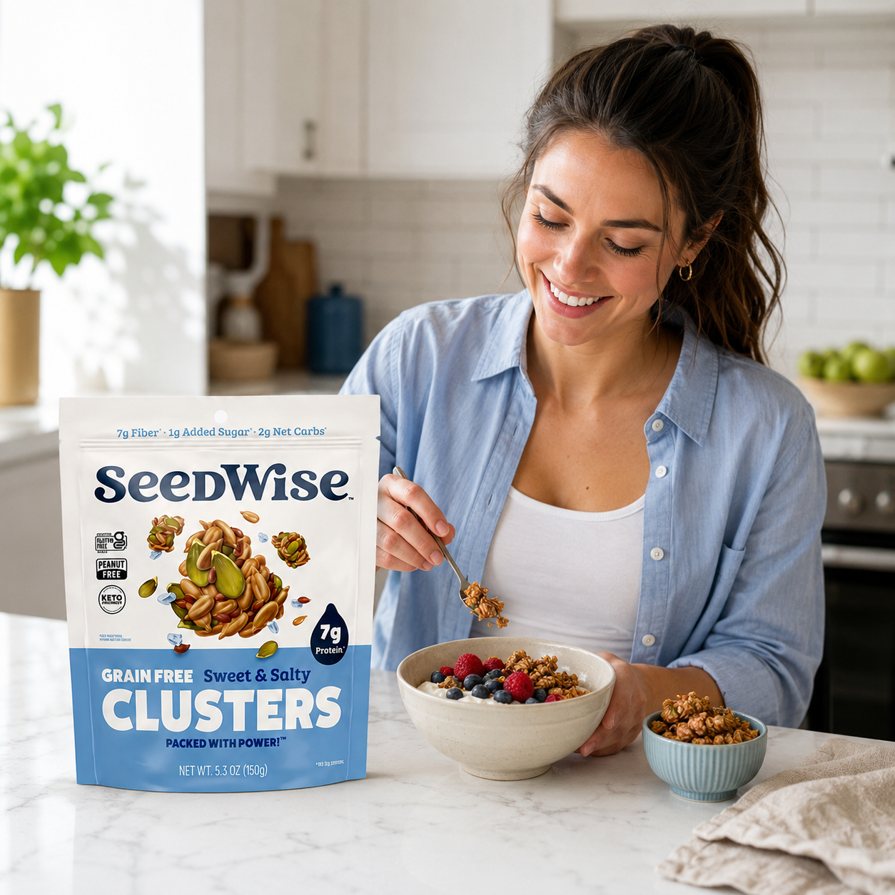 Ozery Bakery Super Seed Crunch Clusters Sweet and Salty Plant Based Vegan Keto Snack 5.3 oz