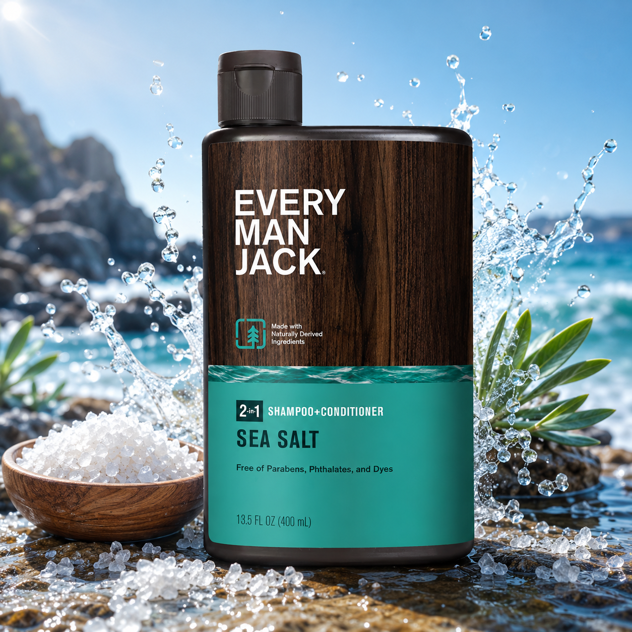 Every Man Jack, Shampoo 2 In 1 Sea Salt, 13.5 Fl Oz