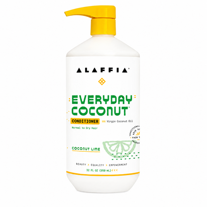 Alaffia Everyday Coconut Lime Conditioner for Normal to Dry Hair - Moisturizing Support with Ginger, Coconut Oil, and Shea Butter, Fair Trade, 32 Fl Oz