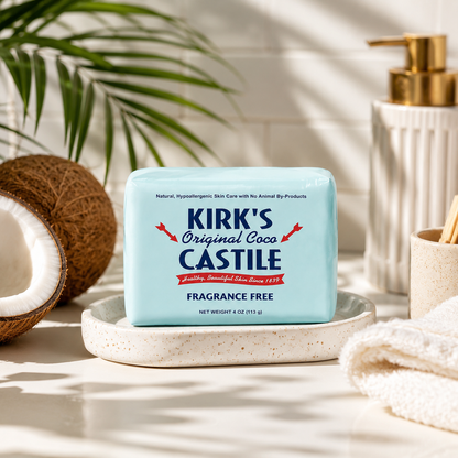 Kirk's Coco Castile Soap, Fragrance Free (Pack of 5)