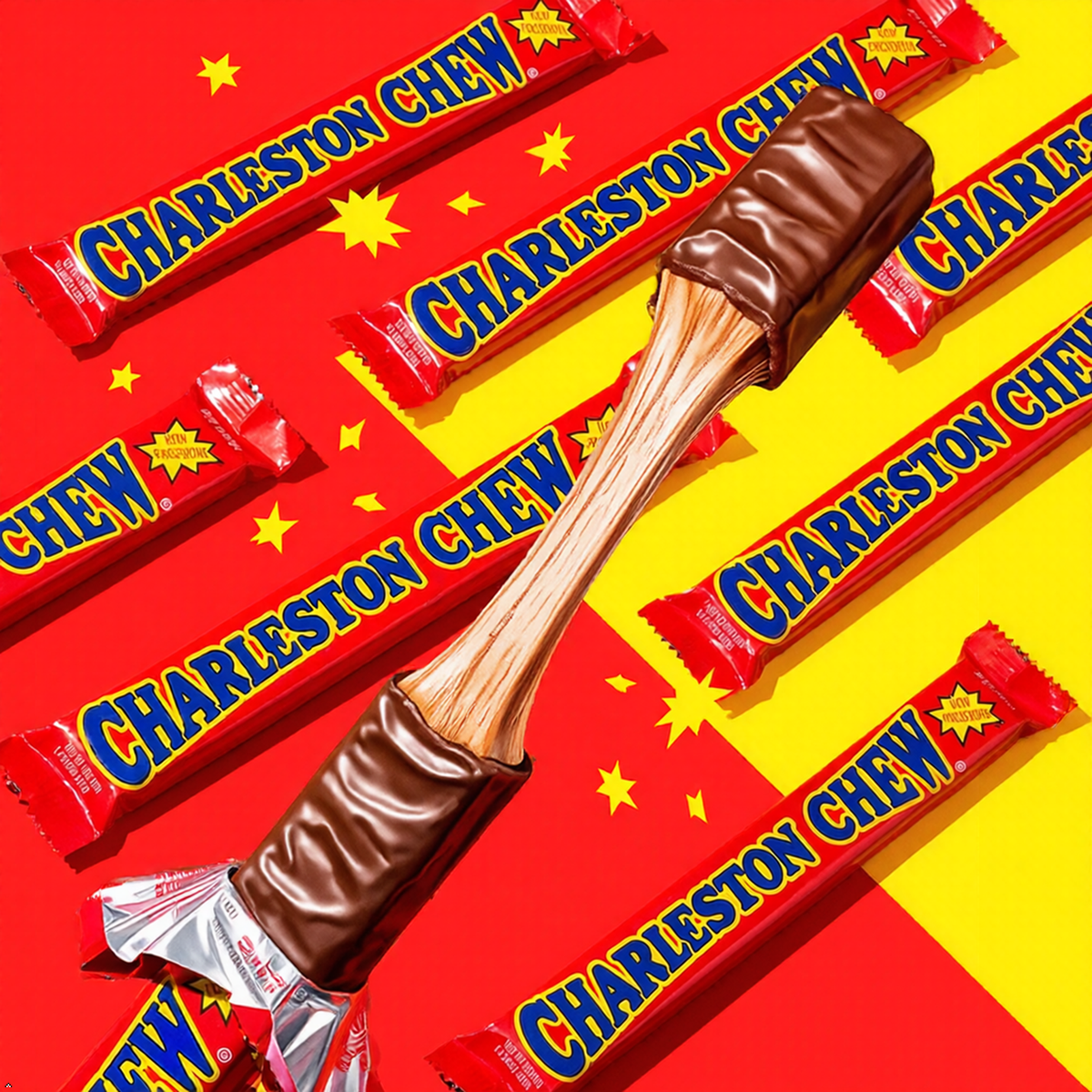 Charleston Chew Strawberry - 53.2g CLASSIC RETRO AMERICAN CANDY BAR - 8 BARS Charleston Chew