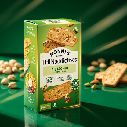 Nonni's Thin Addictives Pistachio Almond Thins 4.4 oz (Pack of 3) Nonni's