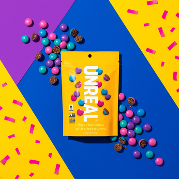 Unreal, Candy Coated Chocolate Crispy Quinoa Gems Bag, 5 oz Unreal