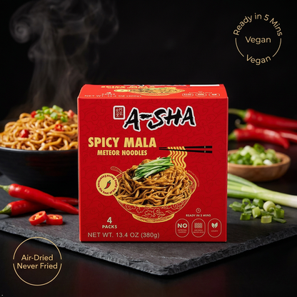 A-Sha Galaxy Noodles with Spicy Sauce, 13.4 oz (Pack of 4) A-Sha