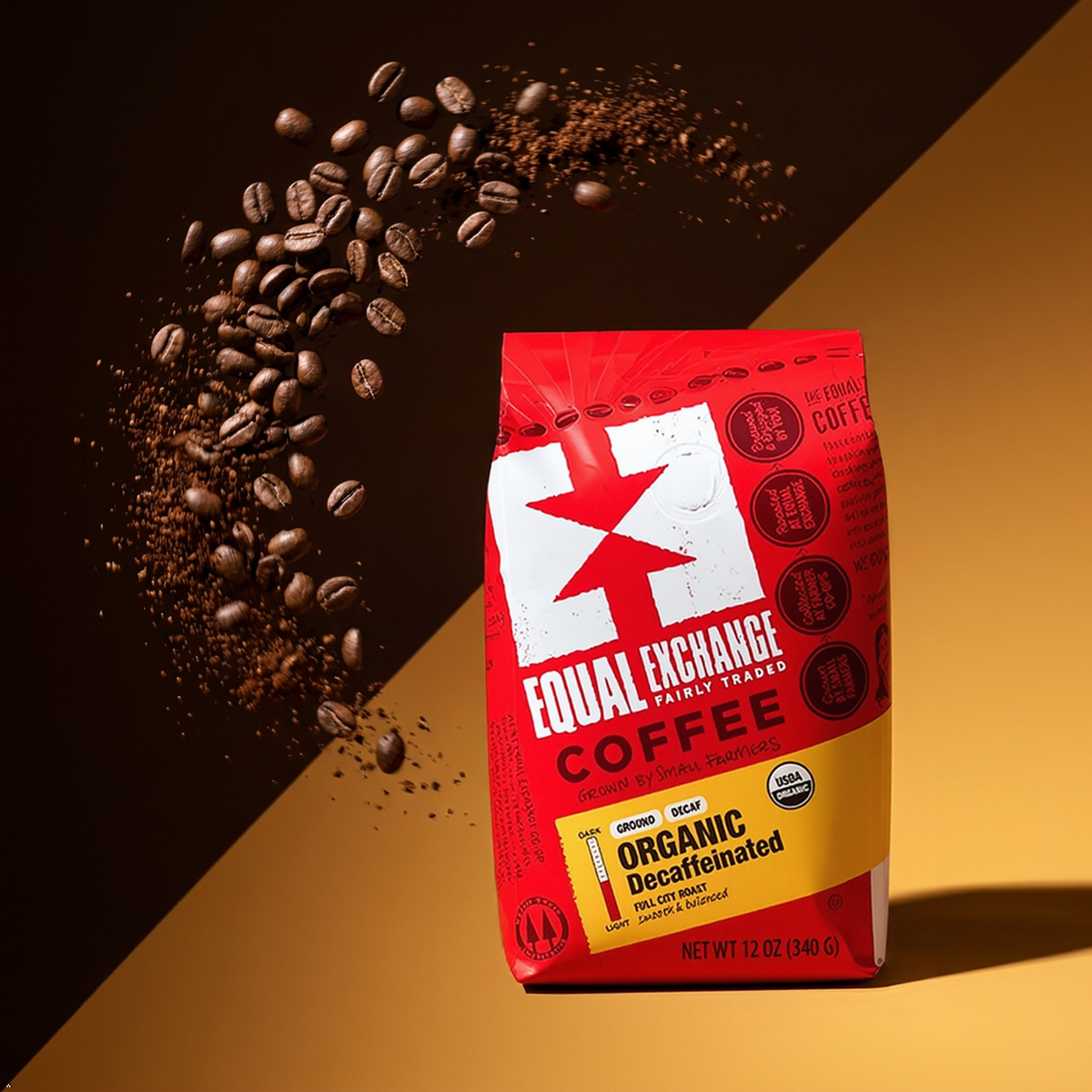 Equal Exchange Organic Ground Coffee, Decaf, 12-Ounce Bag (Pack of 3) Equal Exchange