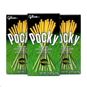 Glico Pocky Matcha Green Tea Biscuit Sticks, 70 g (Pack of 3) Pocky