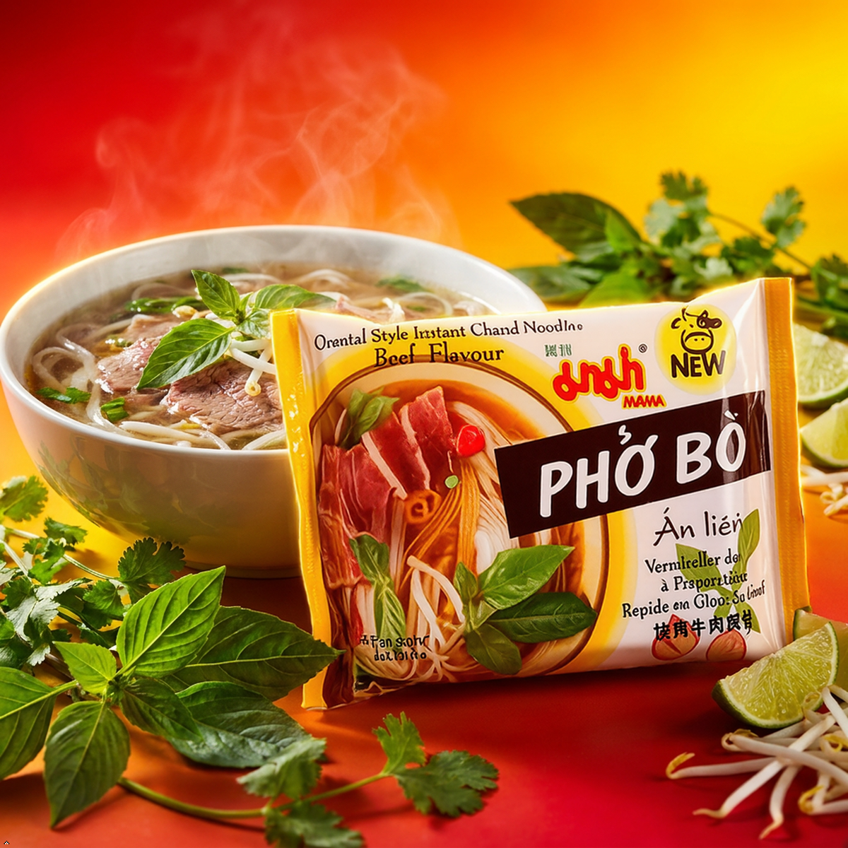 Instant Chand Pho Bo Beef Noodle Soup, 1.94 oz (Pack of 10) Chand