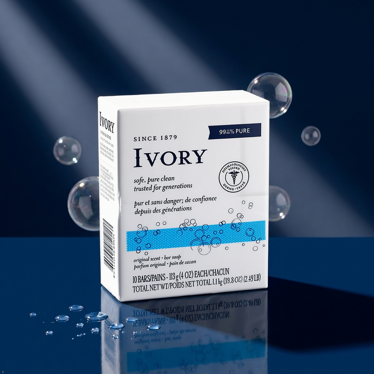 Ivory Original 10-Count: Bath Size Bars (4 oz), 38.8 oz (Pack of 2) Ivory