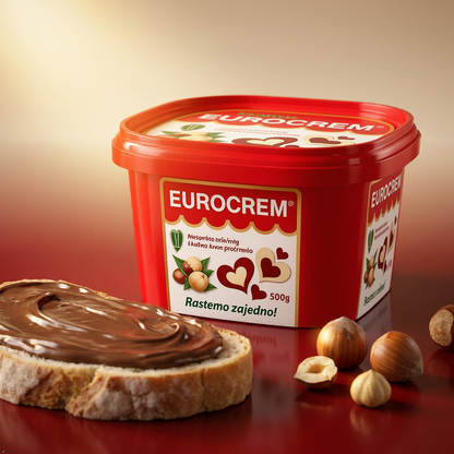 Eurocrem Hazelnut Milk and Cocoa Spread 500g Eurocrem