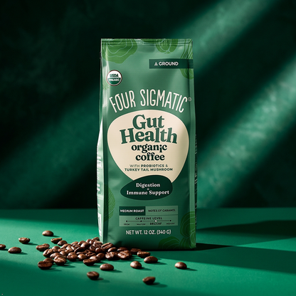 Four Sigmatic Gut Health Organic Ground Coffee, Medium Roast, 12 oz Four Sigmatic