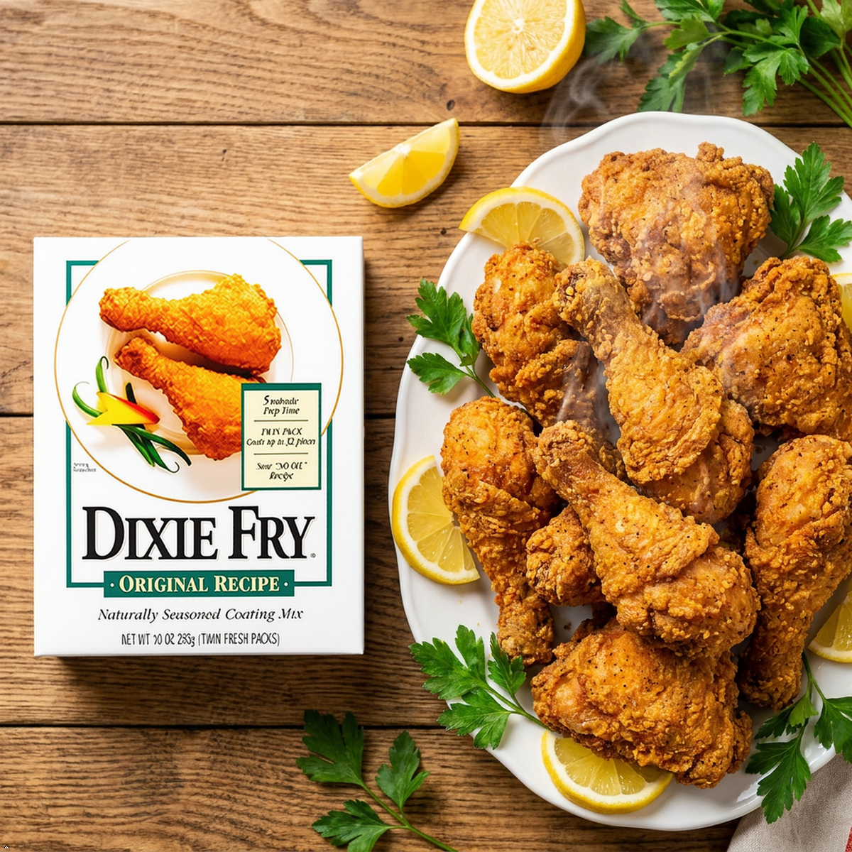 Dixie Fry Original Recipe Seasoned Coating Mix, 10 oz (Pack of 2) Dixie Fry