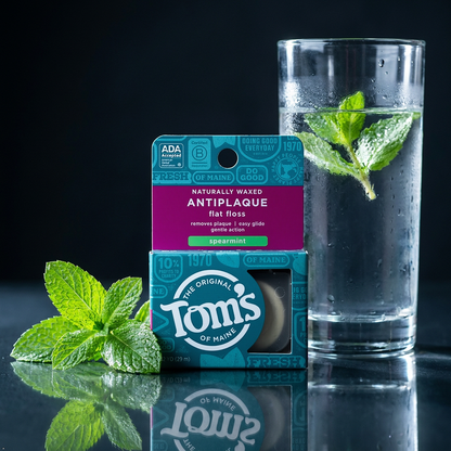 Tom's of Maine Floss Flat-Anti Plaque Spearmint 32 yd String Tom's of Maine