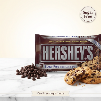Hershey's Sugar Free Semi-Sweet Chocolate Baking Chips, 8 oz (Pack of 6) Hershey's
