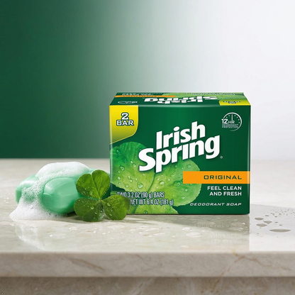 Irish Spring Original Scent Bar Soap 3.2 oz (Pack of 2) Irish Spring