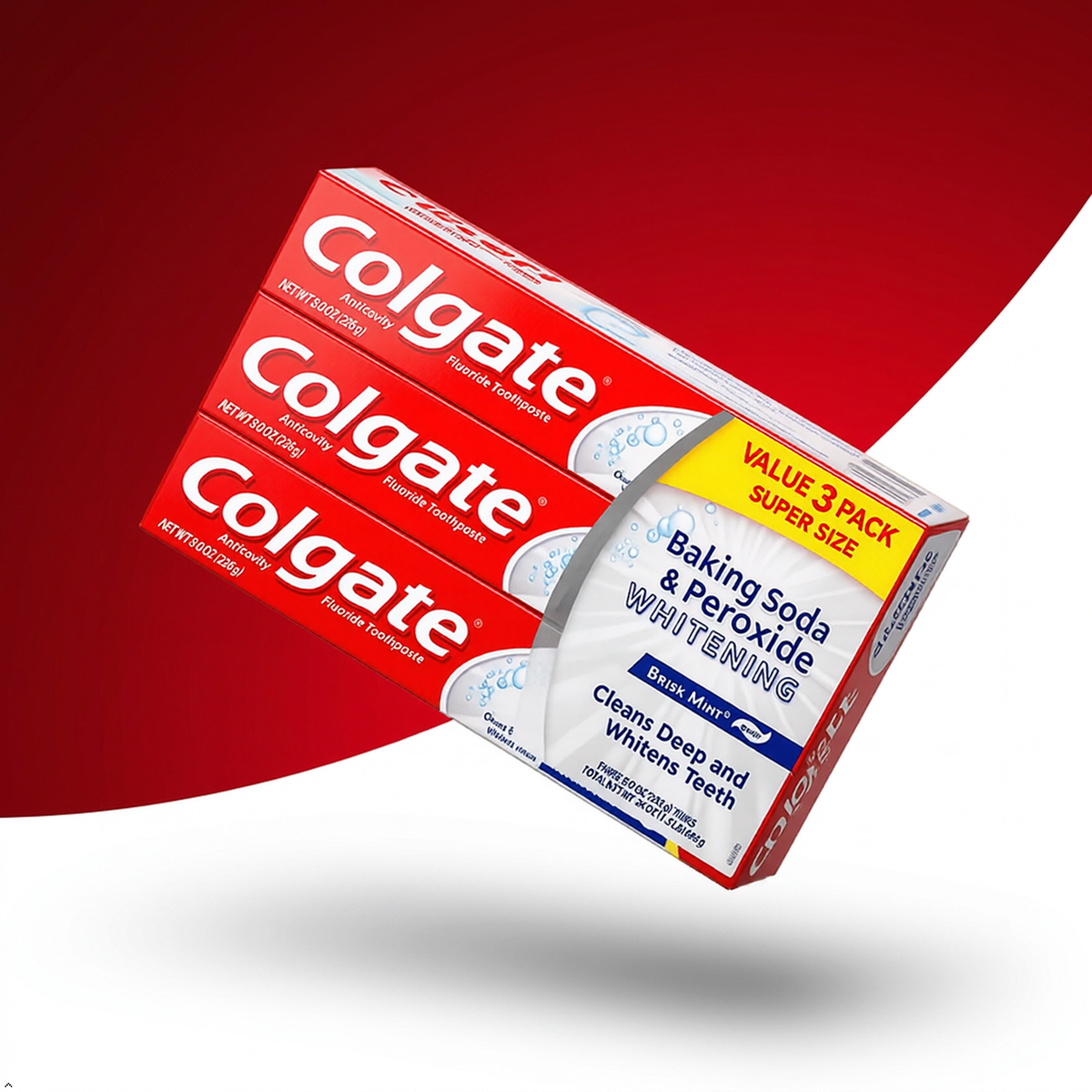 Colgate Baking Soda and Peroxide Whitening Toothpaste - 8 oz (Pack of 3) Colgate