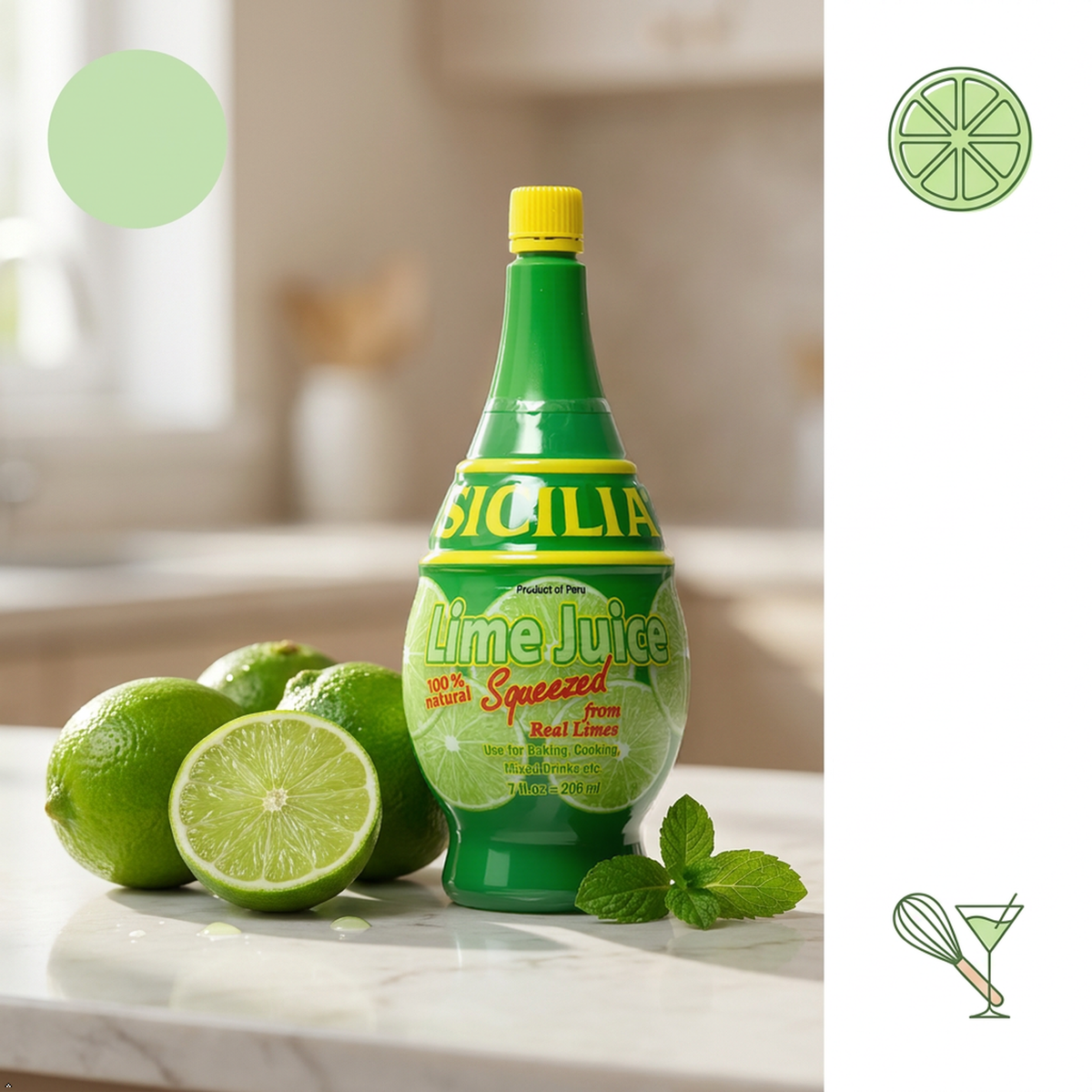 Sicilia Lime Juice - 7 oz Sicilia