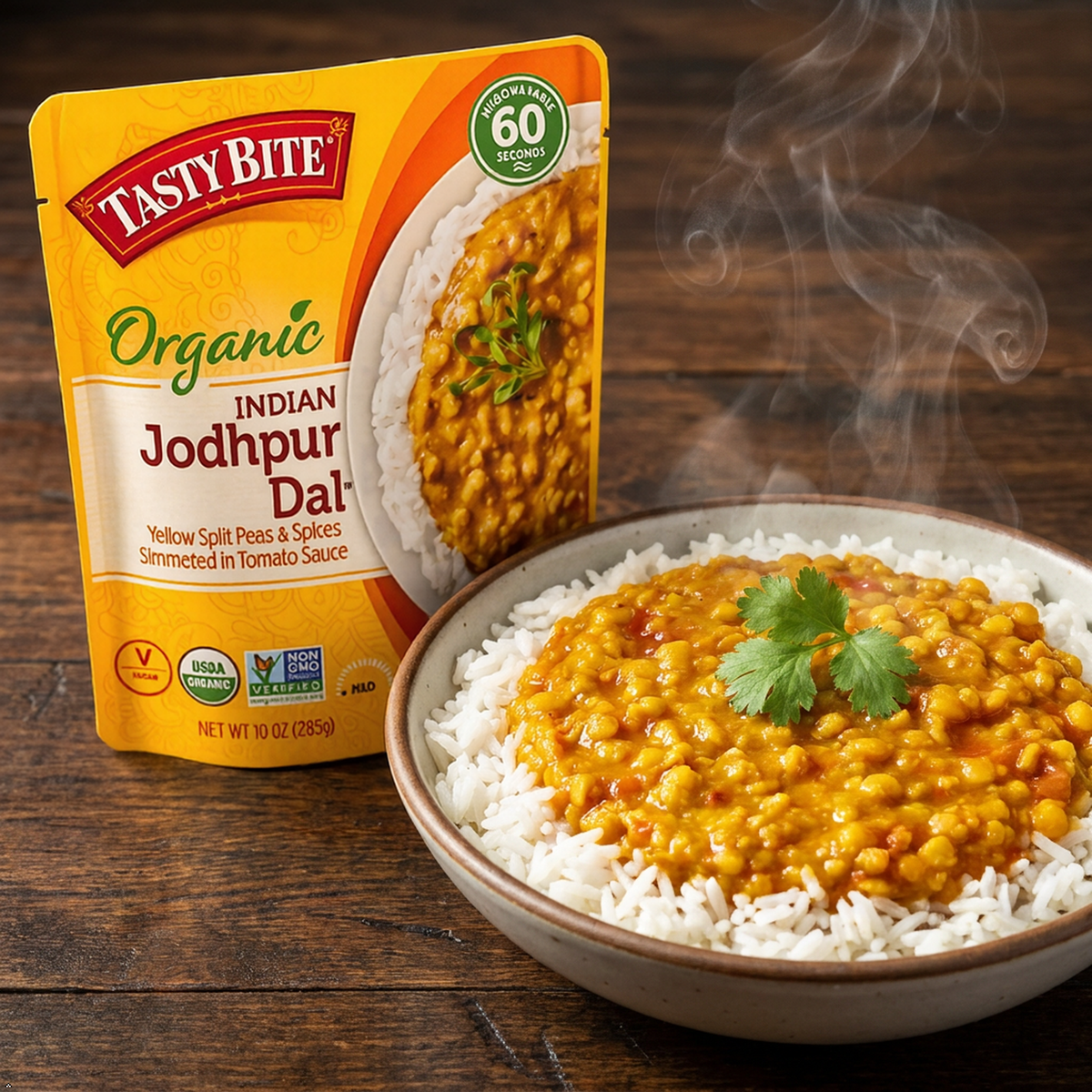 Tasty Bite Organic Jodhpur Lentils, 10 oz, Ready to Eat, Microwavable Entree Tasty Bite