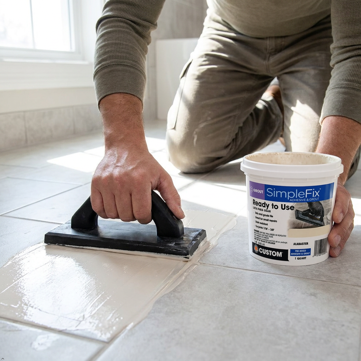 Custom Building Products SimpleFix Indoor Alabaster Grout 1 qt. Custom Building Products