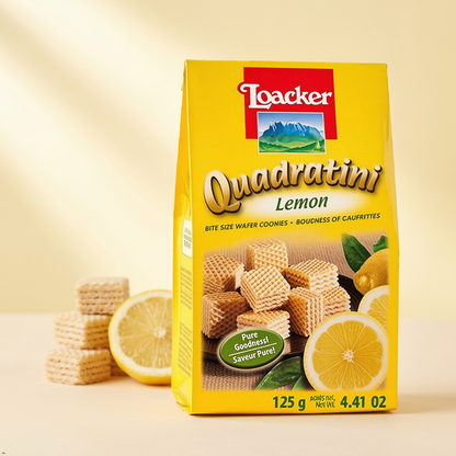 A. Loacker USA Quadratini Lemon Wafer Cookies, 4.41 oz Loacker