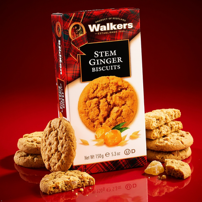 Walker's Shortbread Stem Ginger Cookies, Scottish Style Cookies, 5.3 oz Box Walker's Shortbread