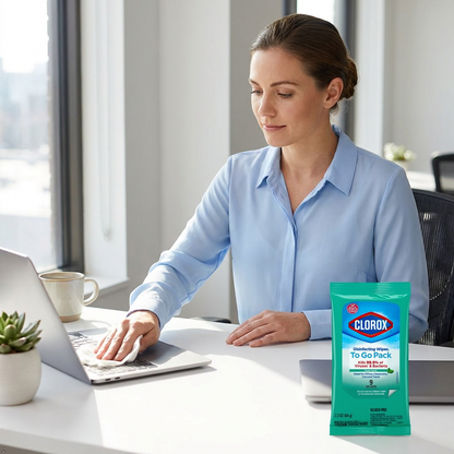 CLOROX Disinfecting Wipes To Go Pack, Fresh Scent 9 count (Pack of 5) Clorox