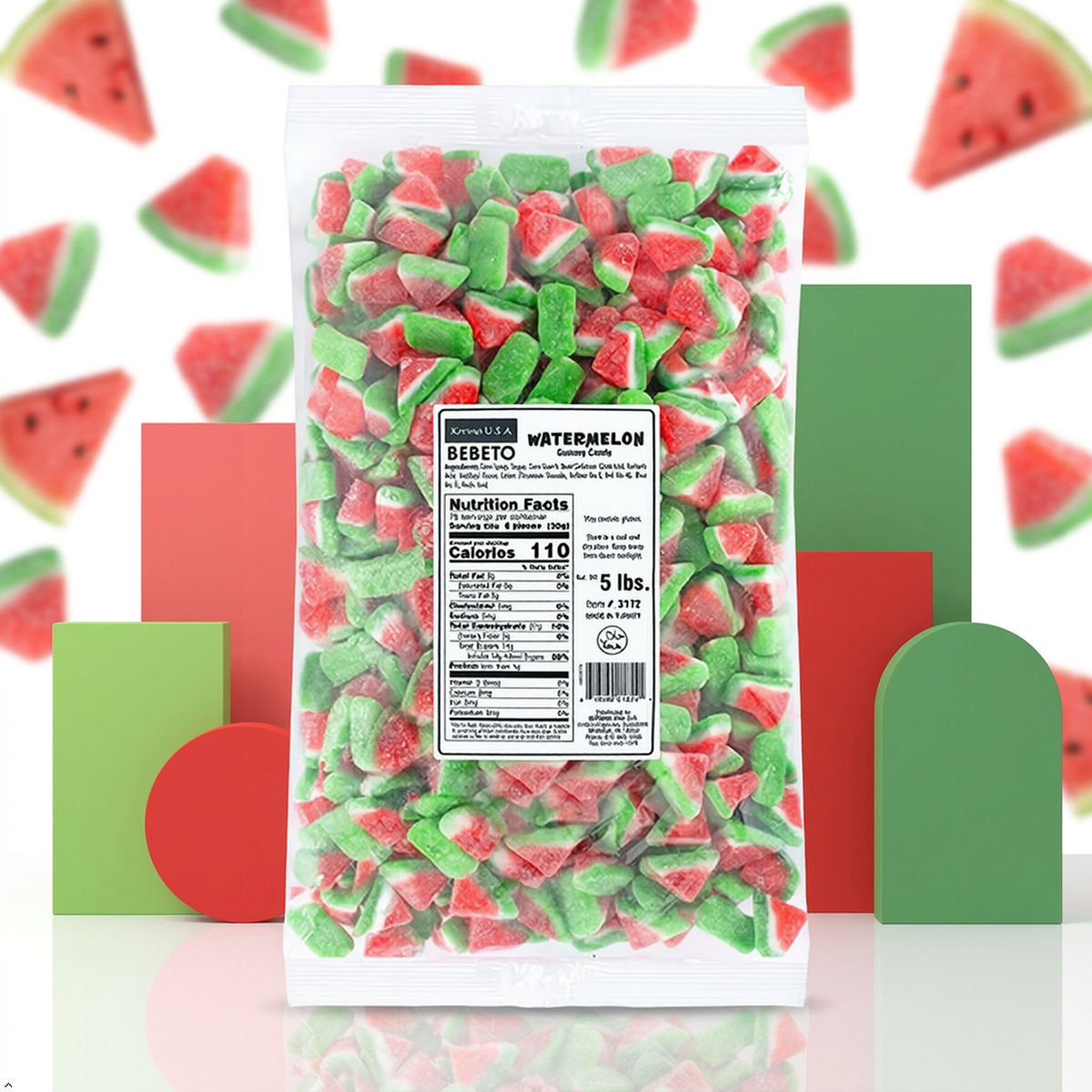 Kervan Watermelon Slices, Sour Gummy Candy, 5 lb Bulk Bag Kervan