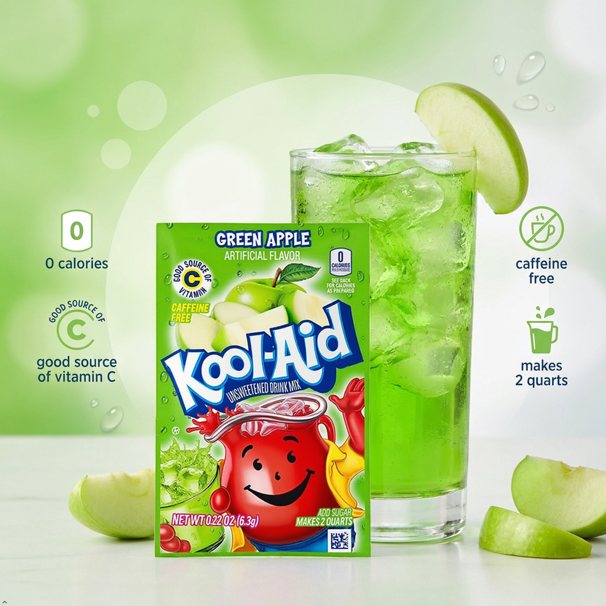 Doofie Deals Kool-Aid Drink Mix - 8 Packets (Green Apple) Kool-Aid