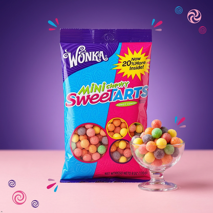SweeTarts Mini Chewy Candy, Mixed Fruit, 6 oz (Pack of 2) SweeTARTS