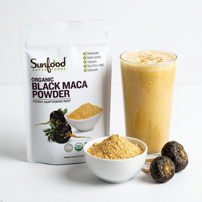 Sunfoods Superfoods Organic Black Maca Powder - Black Maca Root Powder, Black Sunfood