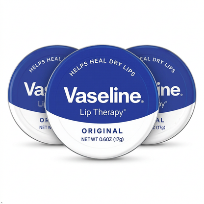 Vaseline Therapy Lip Balm Tin, Original, 0.6 oz (Pack of 3) Vaseline