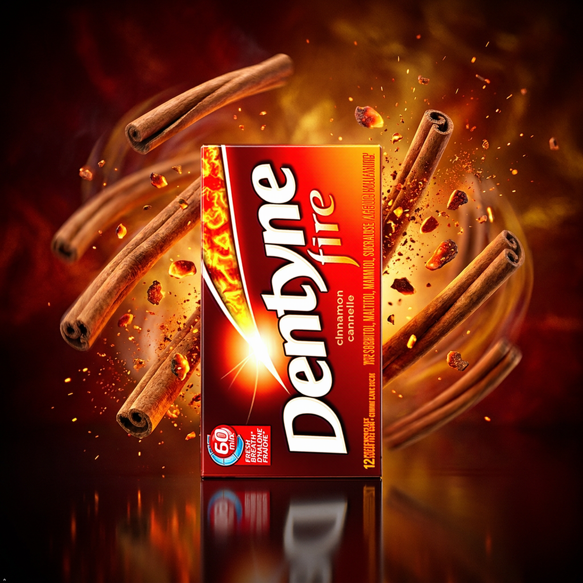 Dentyne Fire Spicy Cinnamon Sugar-Free Gum, 12 Count Dentyne
