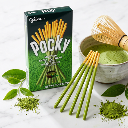 Glico Pocky Matcha Green Tea Biscuit Sticks, 70 g (Pack of 3) Pocky