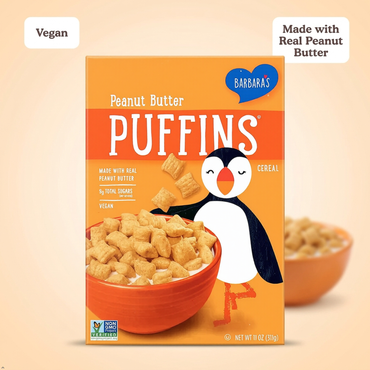 Barbaras Bakery Peanut Butter Puffins Cereal (Pack of 2) Barbara's Bakery