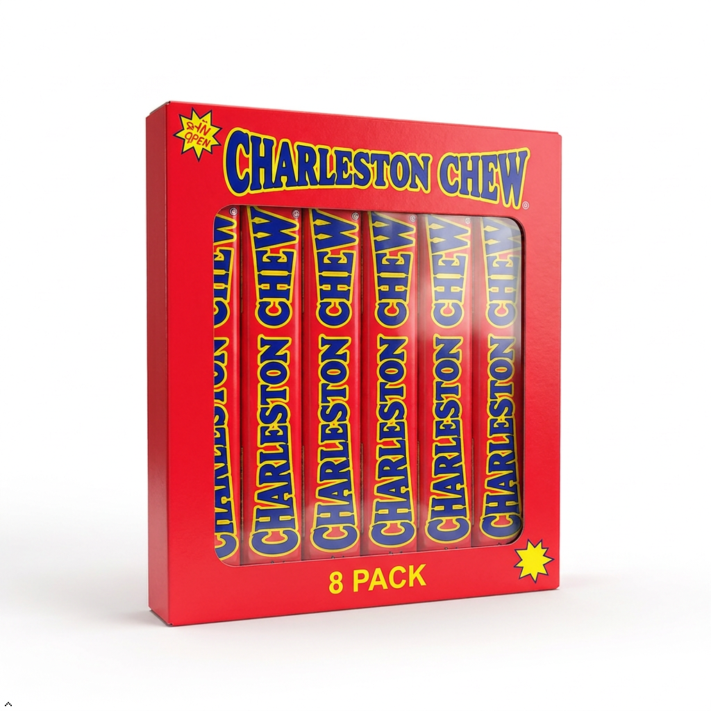 Charleston Chew Strawberry - 53.2g CLASSIC RETRO AMERICAN CANDY BAR - 8 BARS Charleston Chew