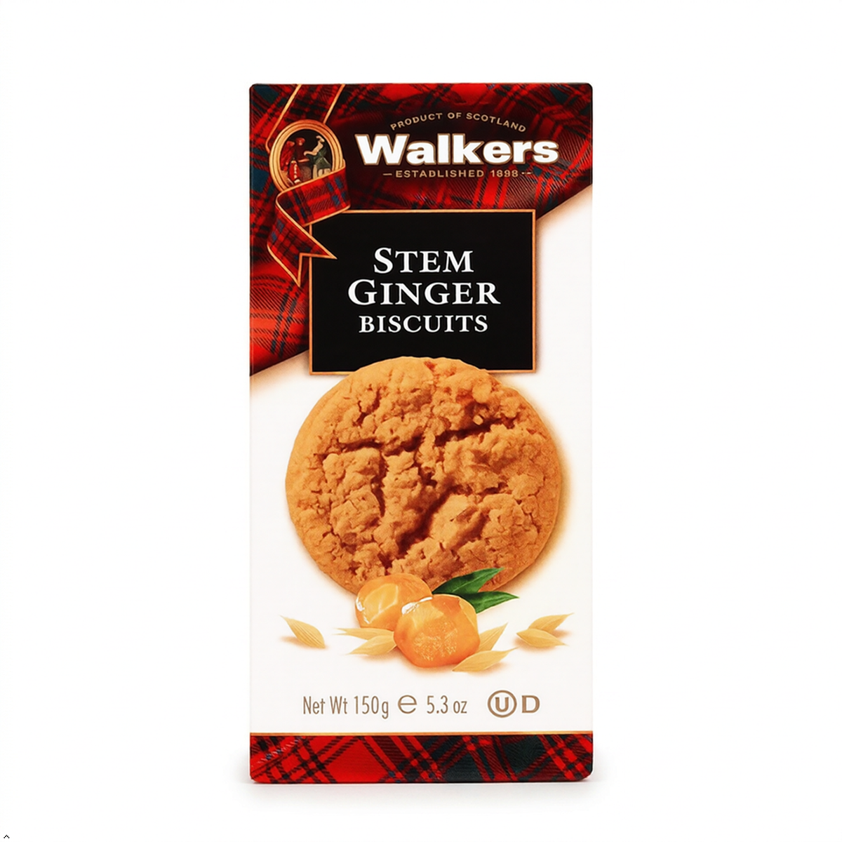 Walker's Shortbread Stem Ginger Cookies, Scottish Style Cookies, 5.3 oz Box Walker's Shortbread