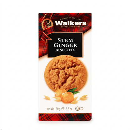 Walker's Shortbread Stem Ginger Cookies, Scottish Style Cookies, 5.3 oz Box Walker's Shortbread