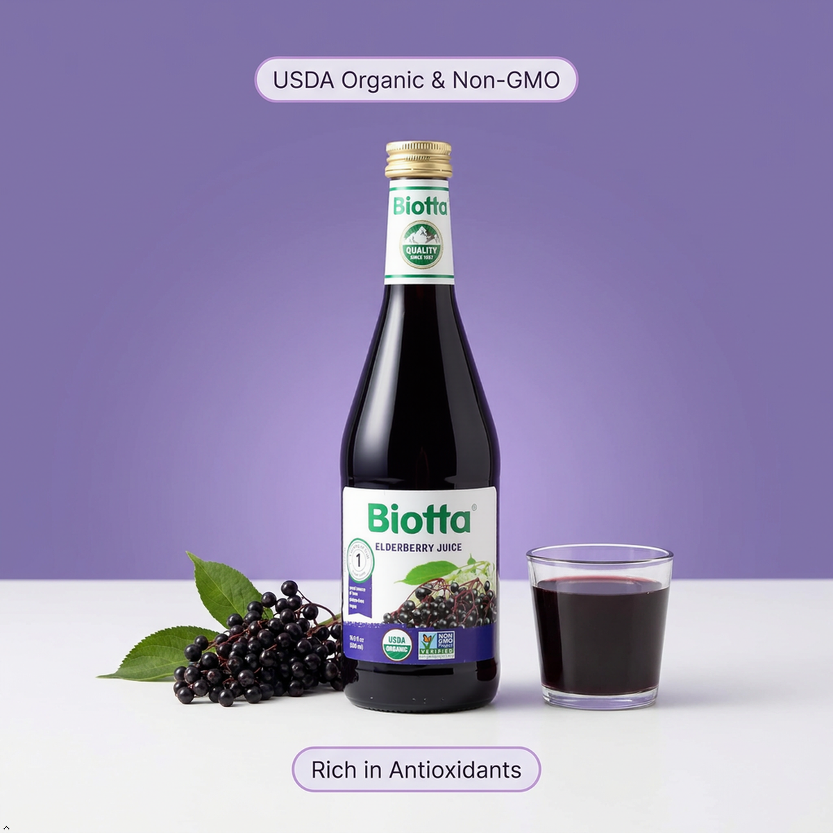Biotta, Juice Elderberry Organic, 16.9 fl oz Biotta
