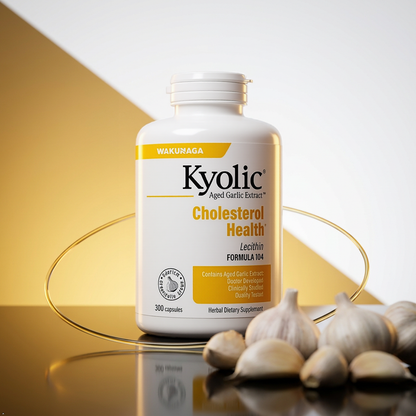 Kyolic Aged Garlic Extract Cholesterol Health\* Formula 104, 300 Capsules Kyolic