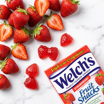 Welch's Fruit Snacks, Strawberry, Perfect for School Lunches (Pack of 12) Welch's