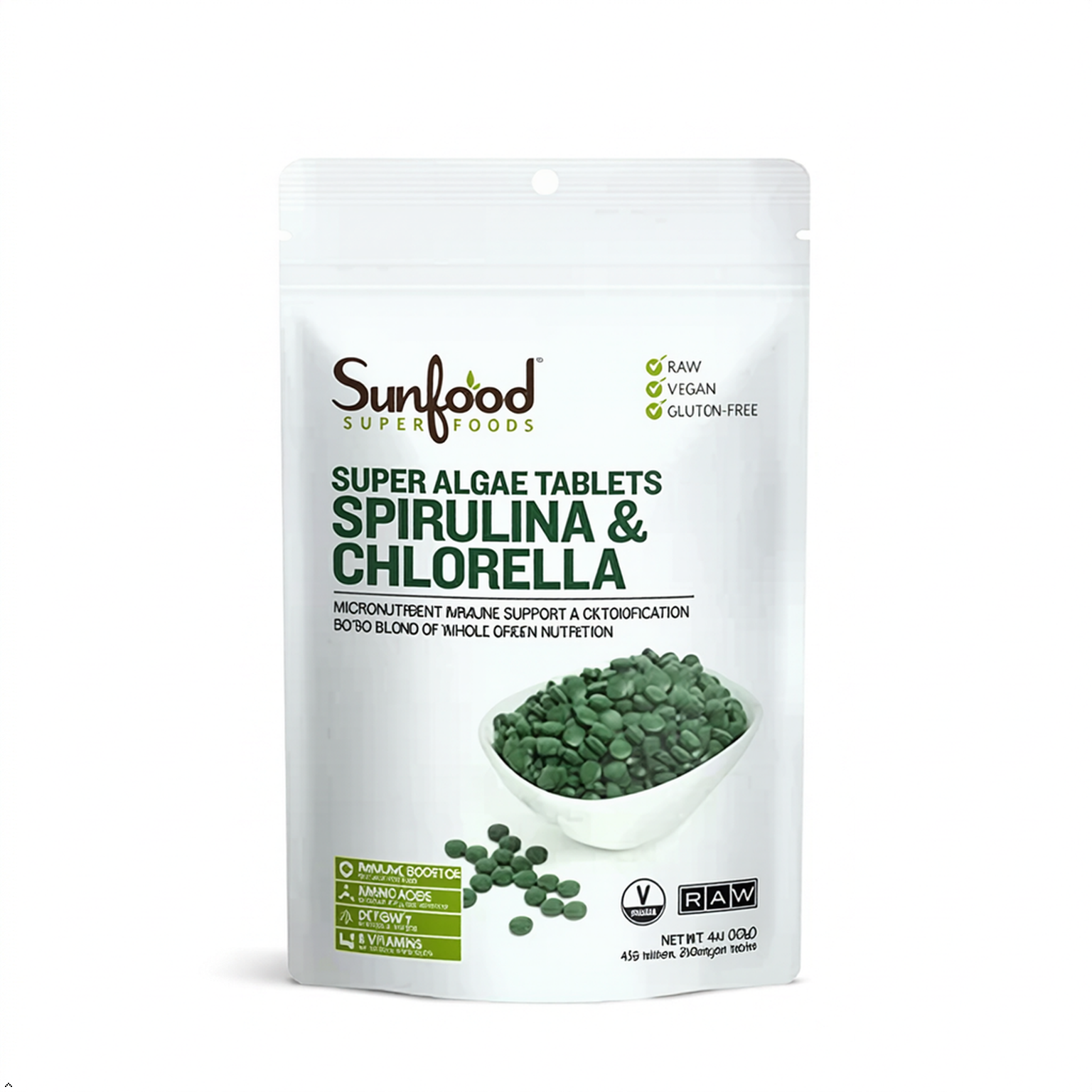 Sunfood Chlorella Spirulina Tablets, 4 oz Sunfood Superfoods