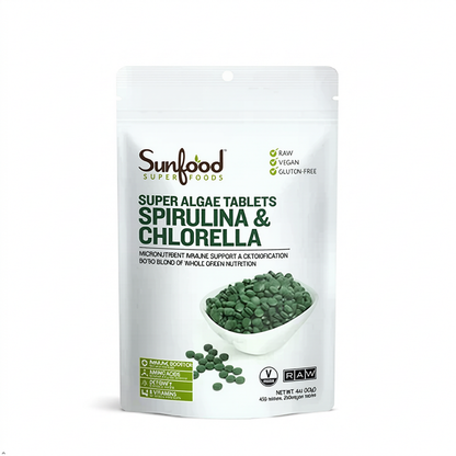 Sunfood Chlorella Spirulina Tablets, 4 oz Sunfood Superfoods